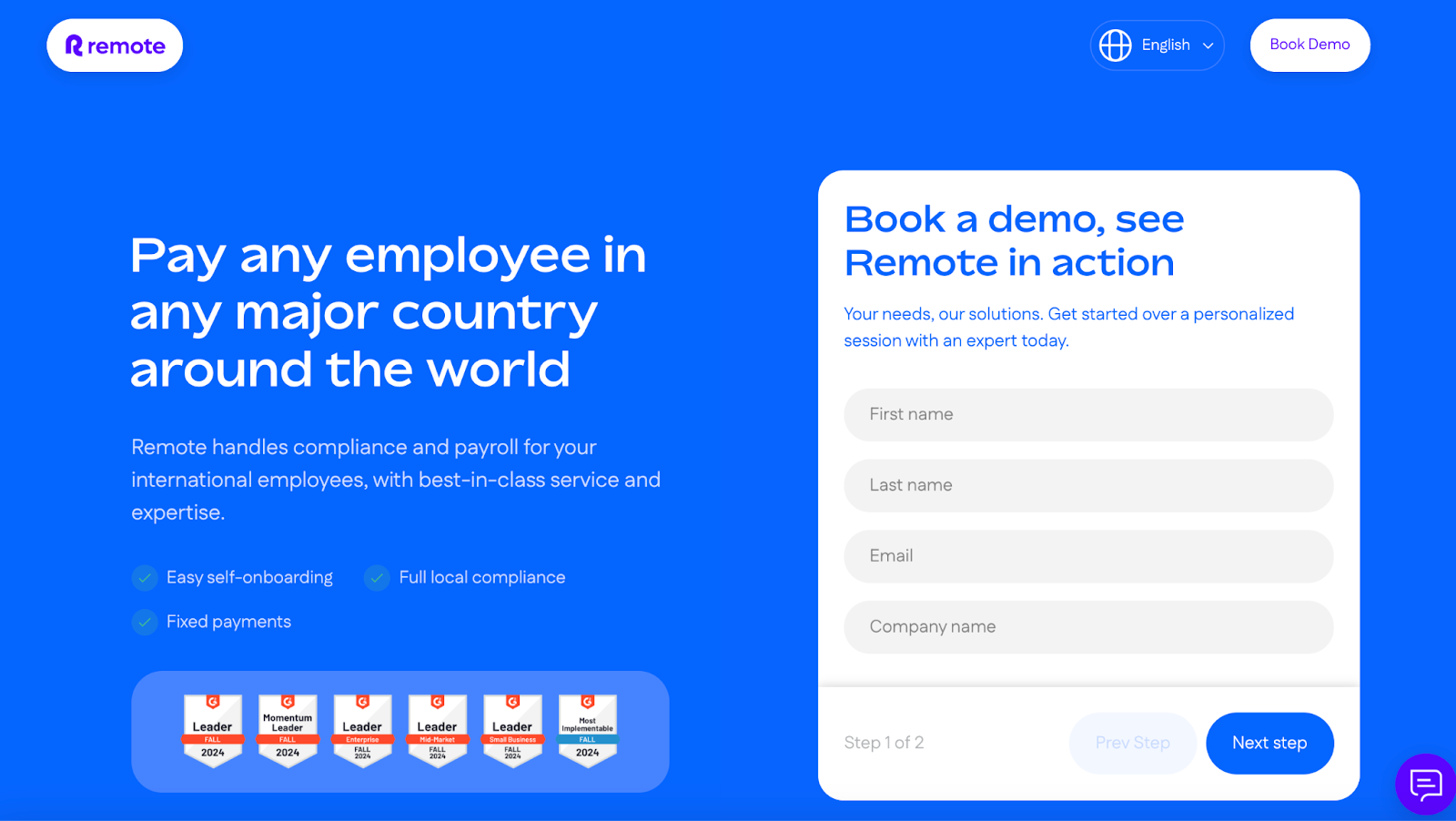 Remote landing page