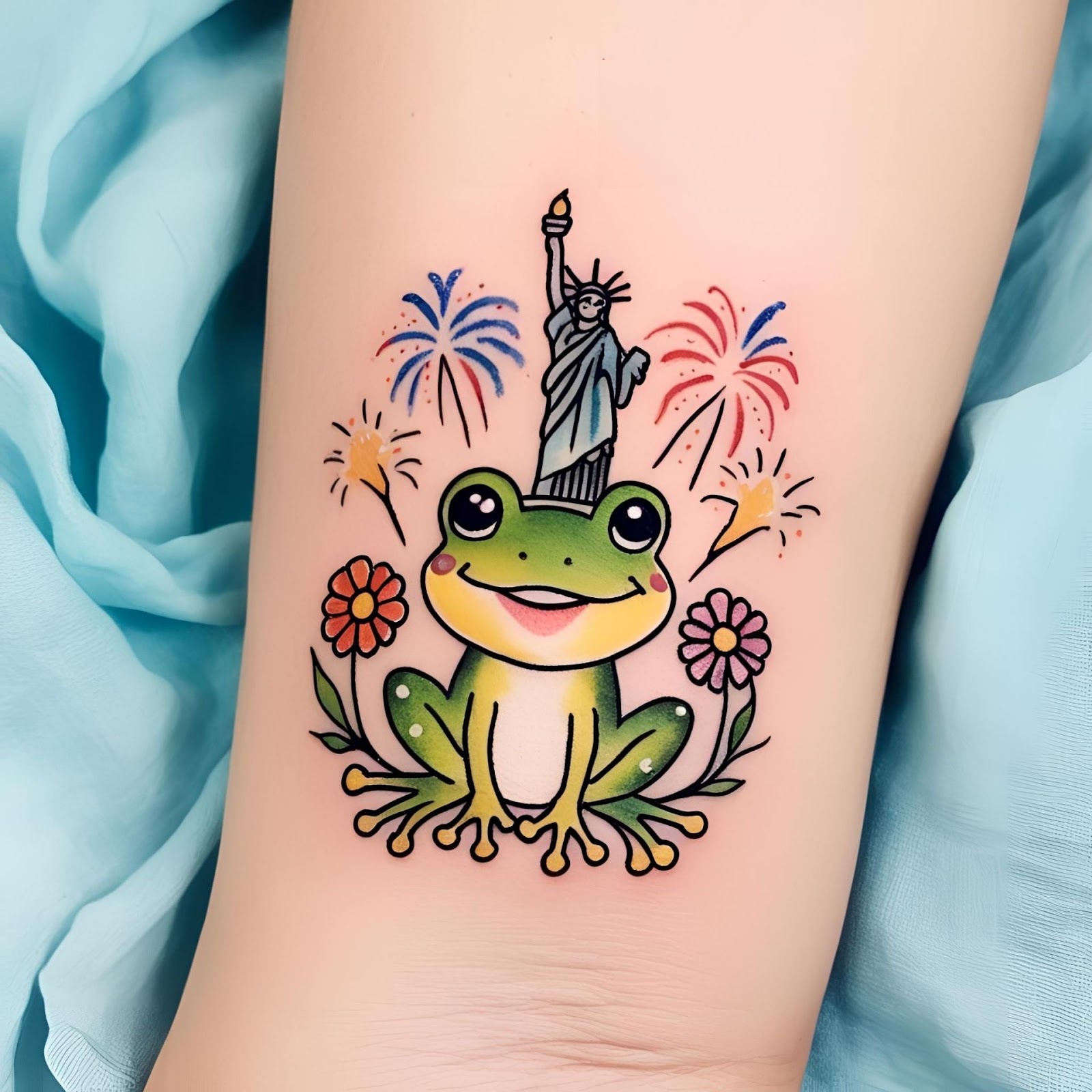 Cartoon Frog Tattoo