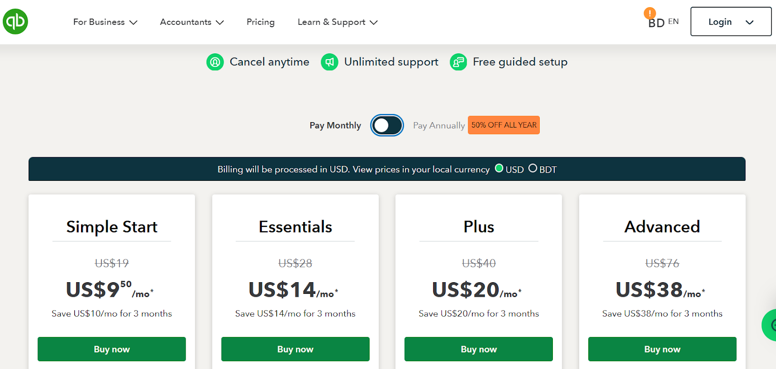 QuickBooks Pricing