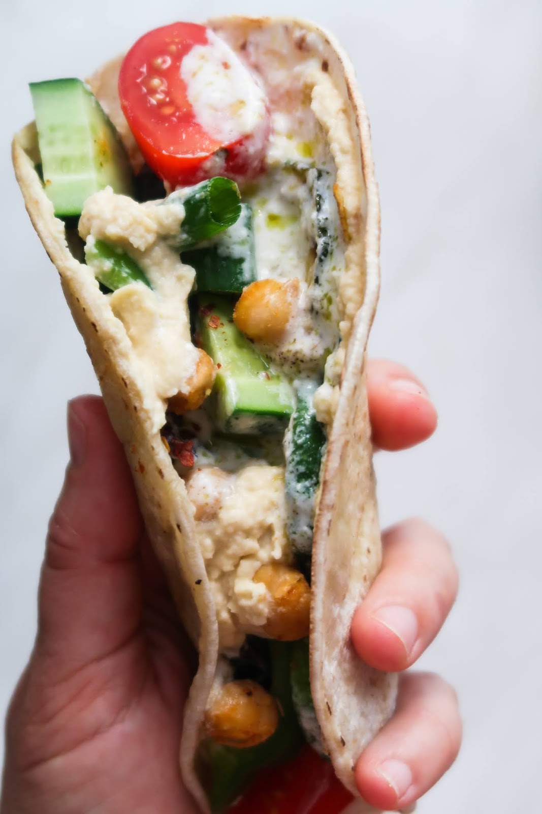 vegetarian hummus wraps - clean eating recipe