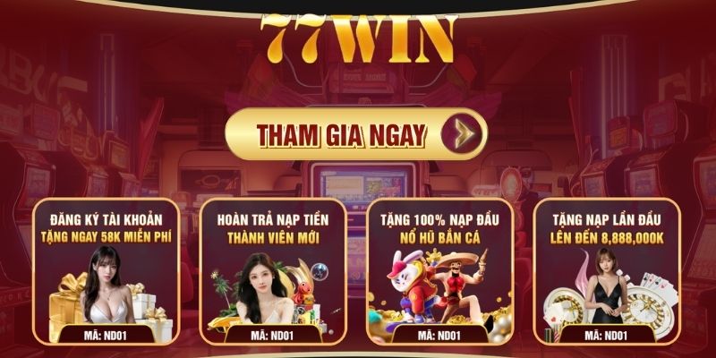 Giao diện của 77win cực kỳ đẹp mắt