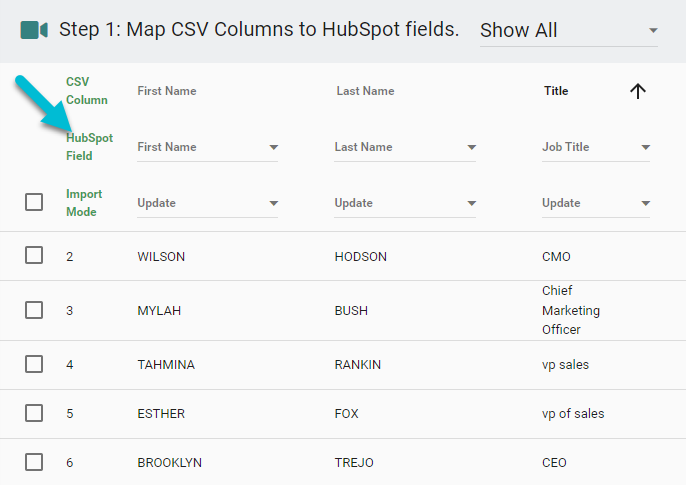 import field mapping template in Insycle