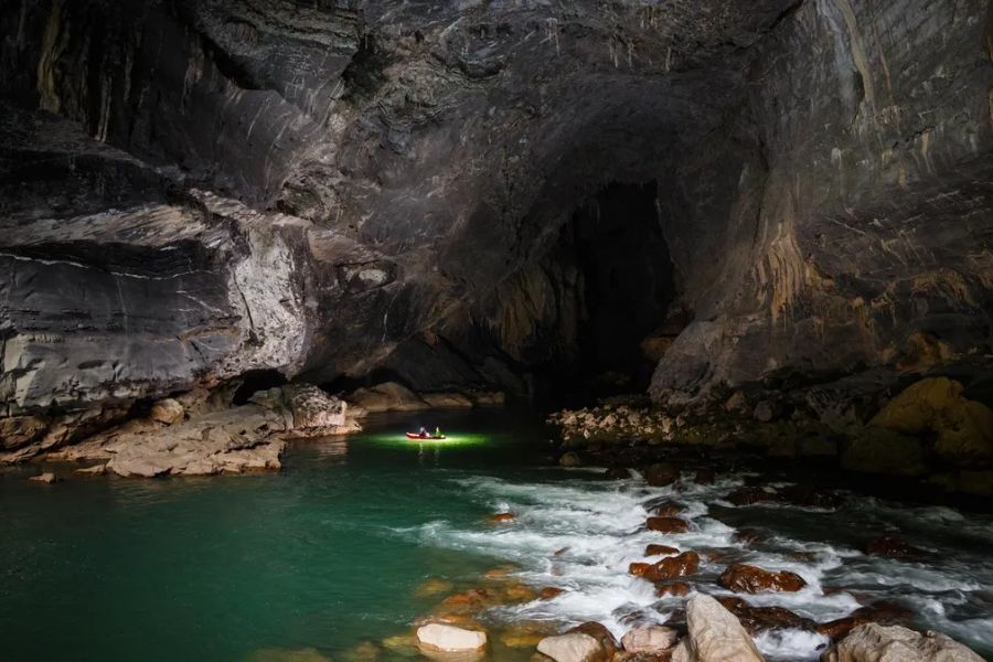 Tham Khoun Xe Cave is an underground section of the Xe Bang Fai River