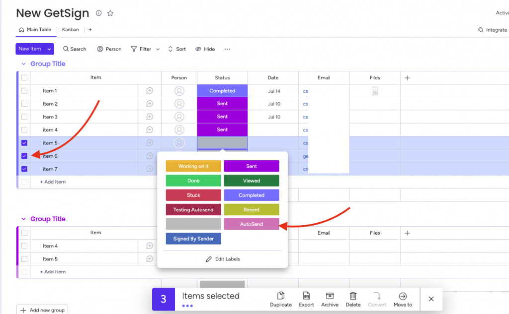 Batch Send Signatures in One Action