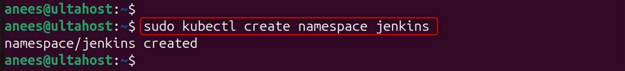 create jenkins namespace