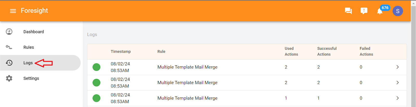 Mail Merge in Gmail using xFanatical Foresight-Call Log