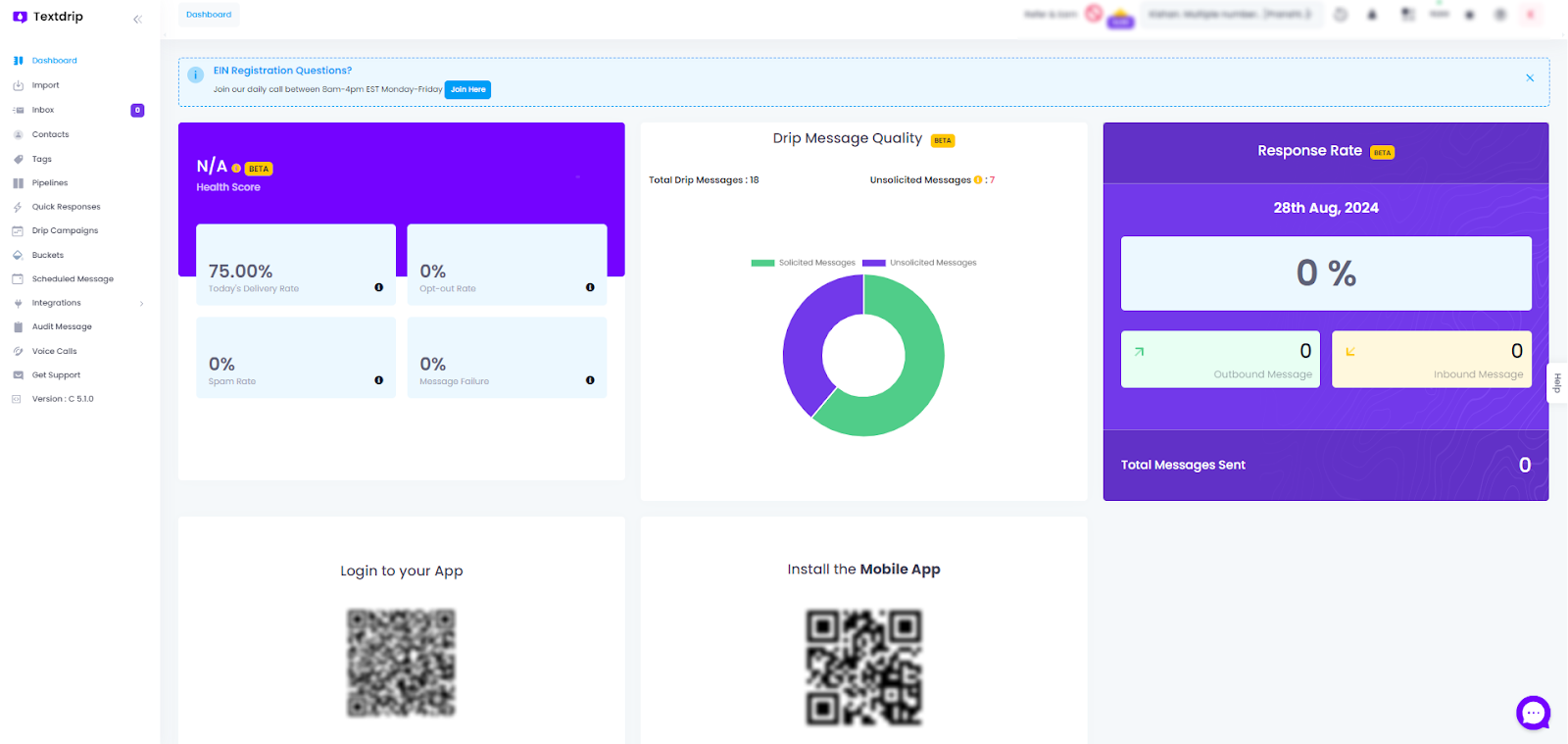 Access the Textdrip Dashboard