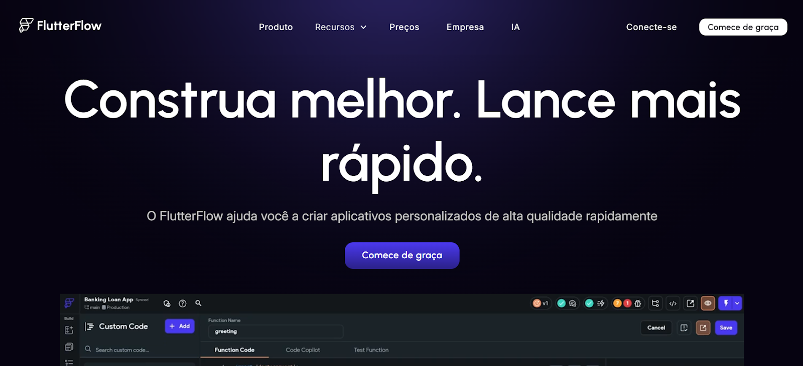 como criar app flutterflow