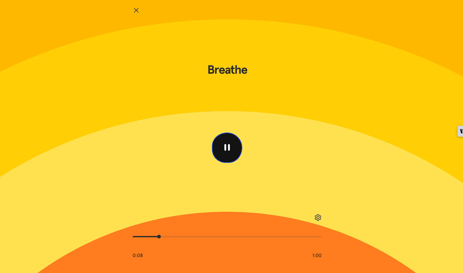 A screenshot of a Breathe meditation on Headspace.