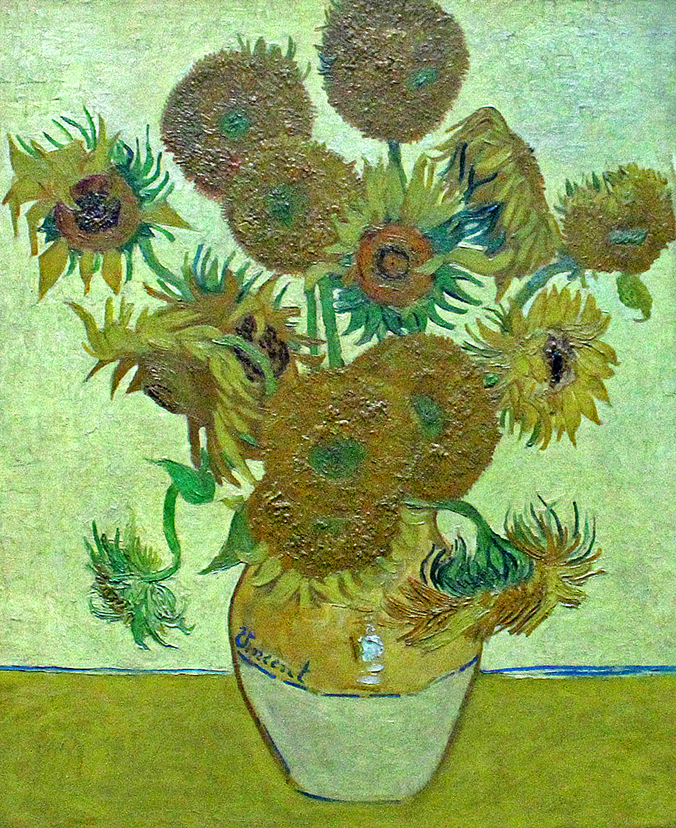 Van Gogh's Vase avec quinze tournesols (1888), part of his famous Sunflowers series