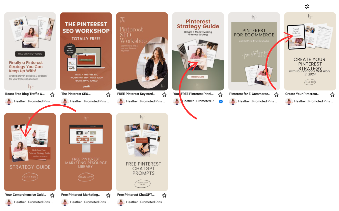 digital products mockups as Pinterest pins for lead magnets
