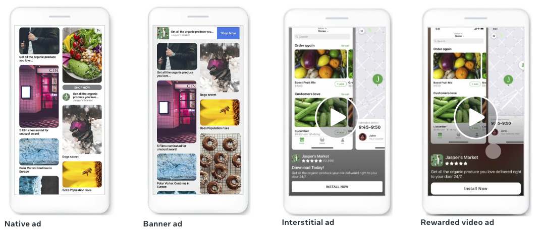 Facebook Audience Network: ad formats—Source
