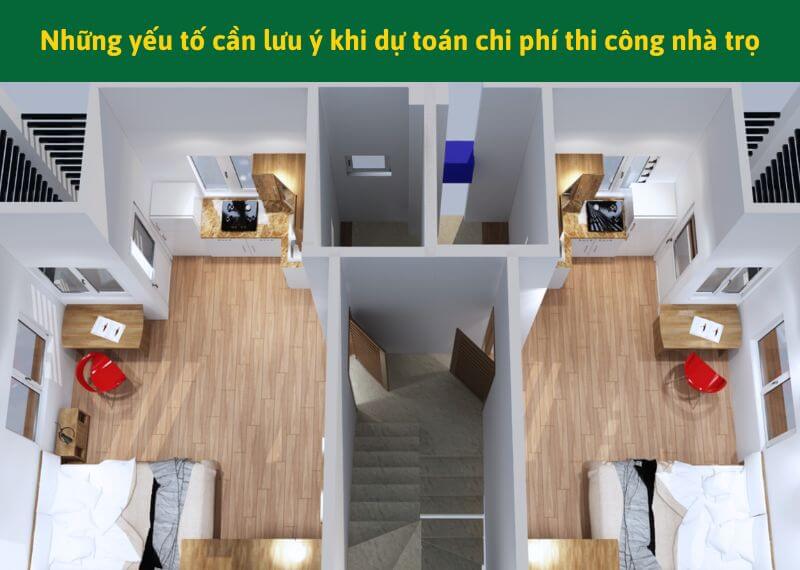 Lưu ý khi dự toán chi phí thi công nhà trọ Xây dựng Nhất Tín