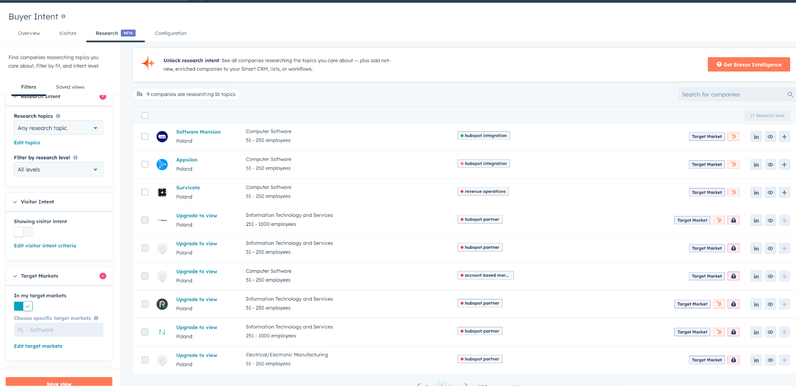 Buyer Intent Data Enrichment: HubSpot Buyer Intent Feature