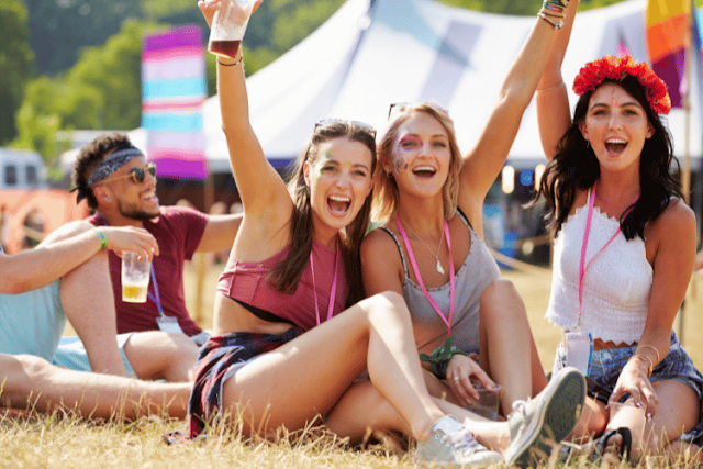 a group of people enjoying a festival