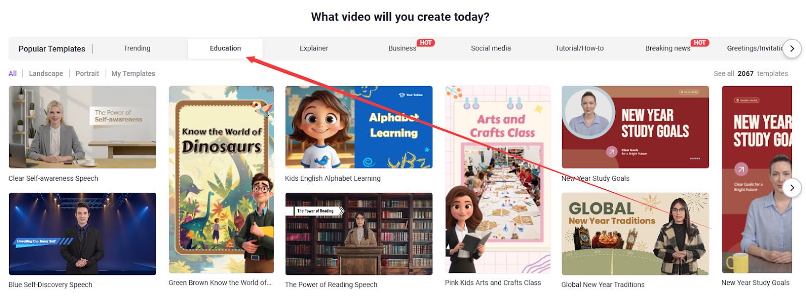 Step 2: Choose a Template for Your Classroom Video