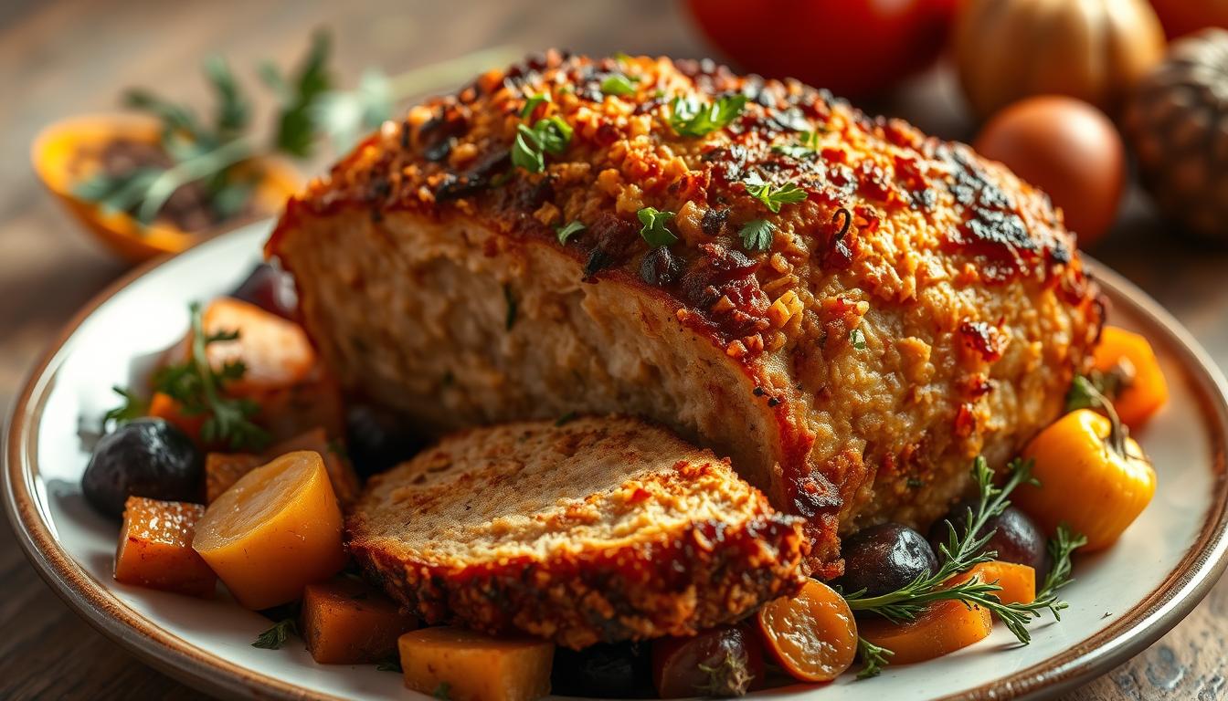 Vegan Thanksgiving recipes - golden crispy seitan roast