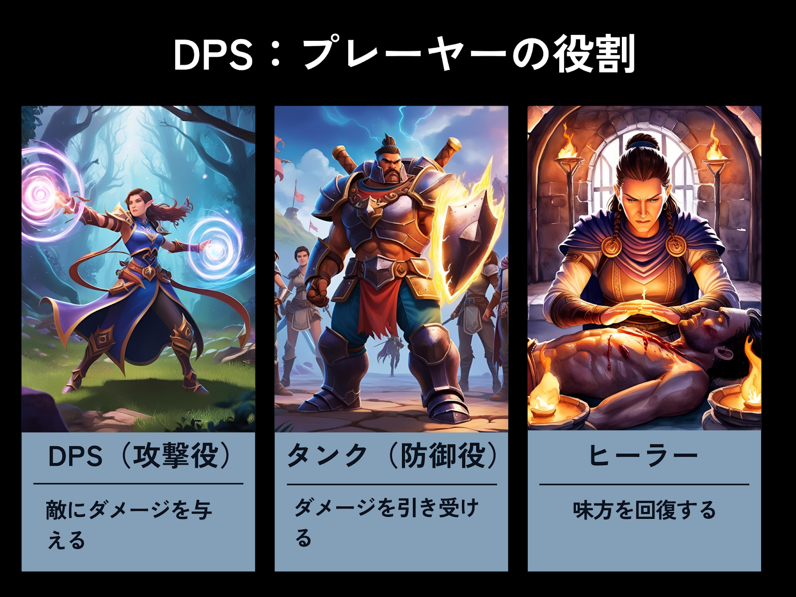 DPS:ゲーム内のプレイヤー役割名