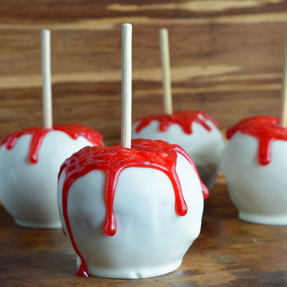 diy chocolate halloween apples 1