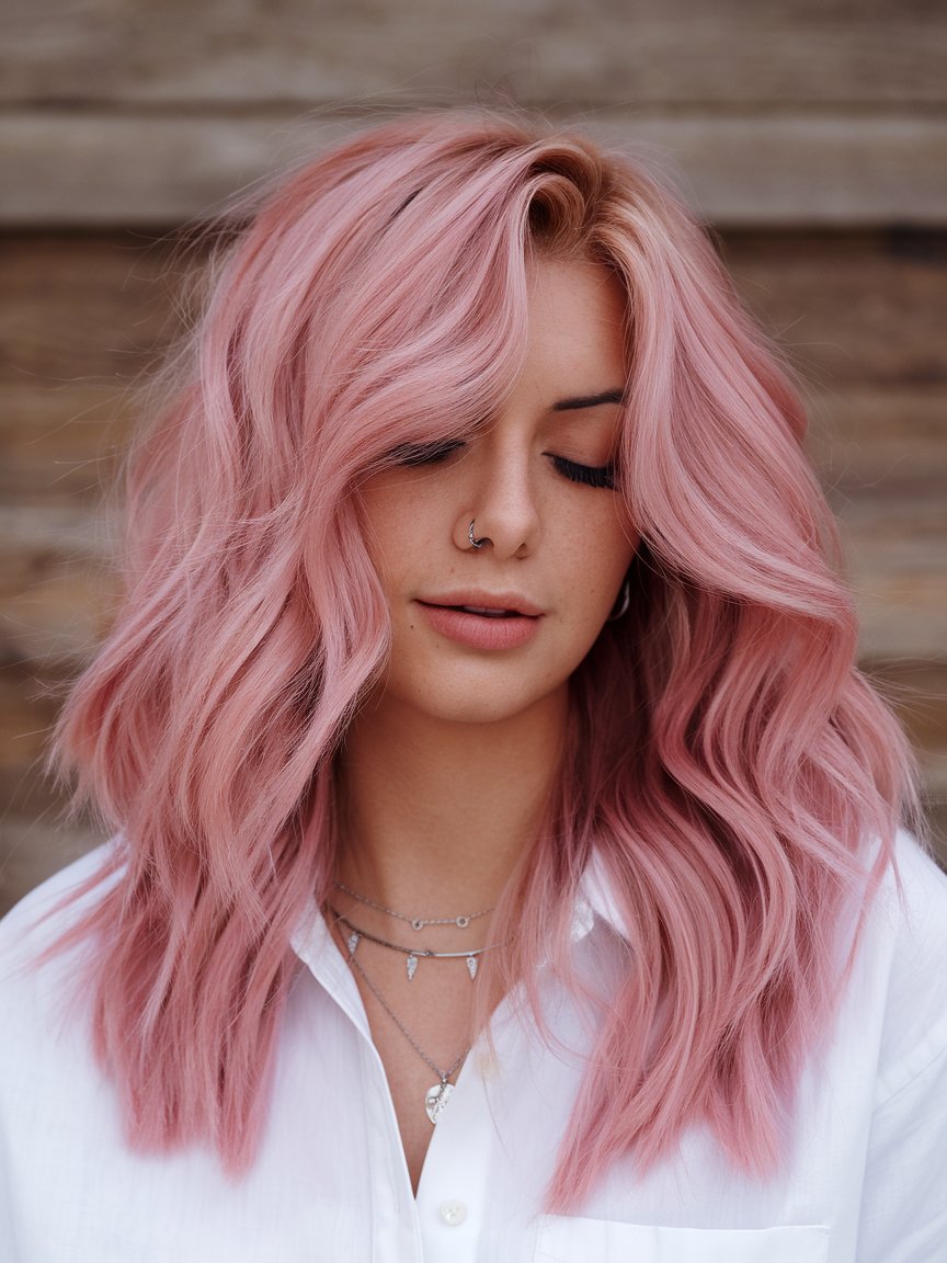 8. Pink Blonde Waves