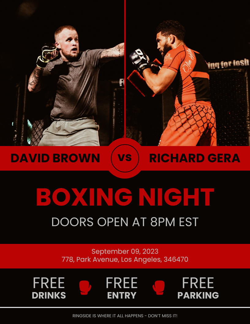 Red and Black Boxing Poster