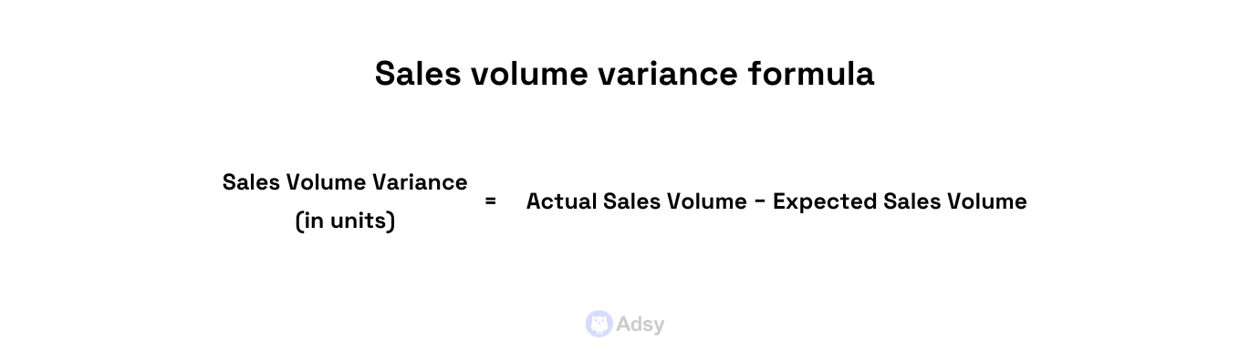 Sales volume variance formula