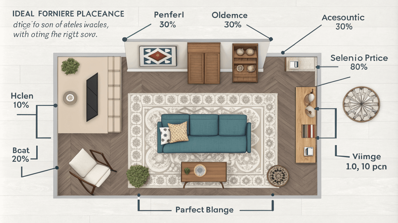 Diagram showing furniture placement