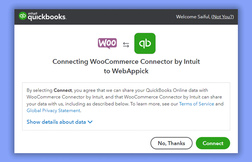 connect woocommerce with quickbooks
