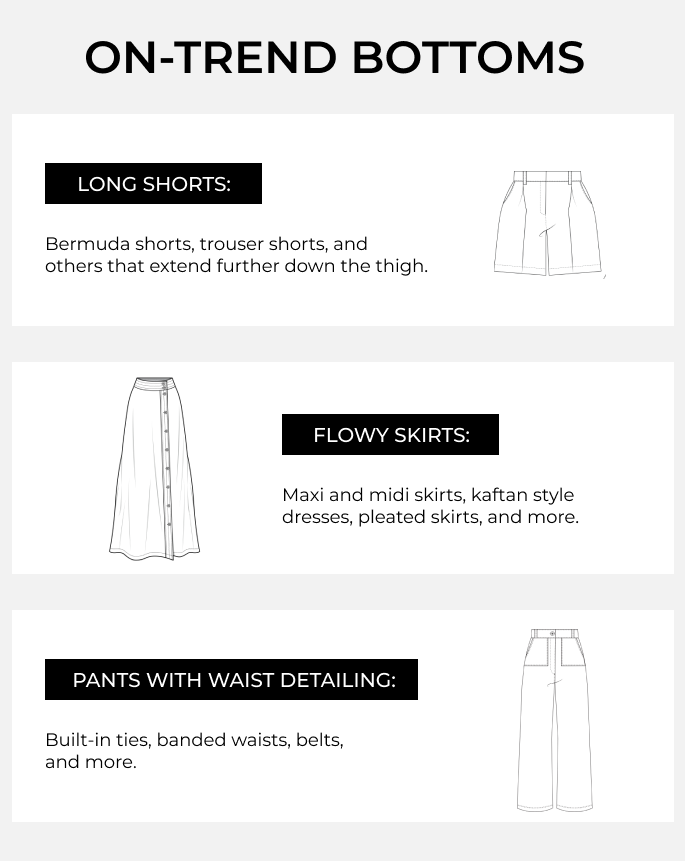 Trendy bottoms for 2025 women’s fashion