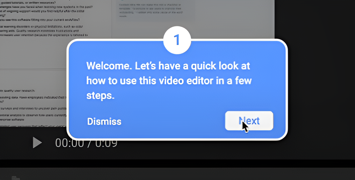 An example of an interactive onboarding pop-up