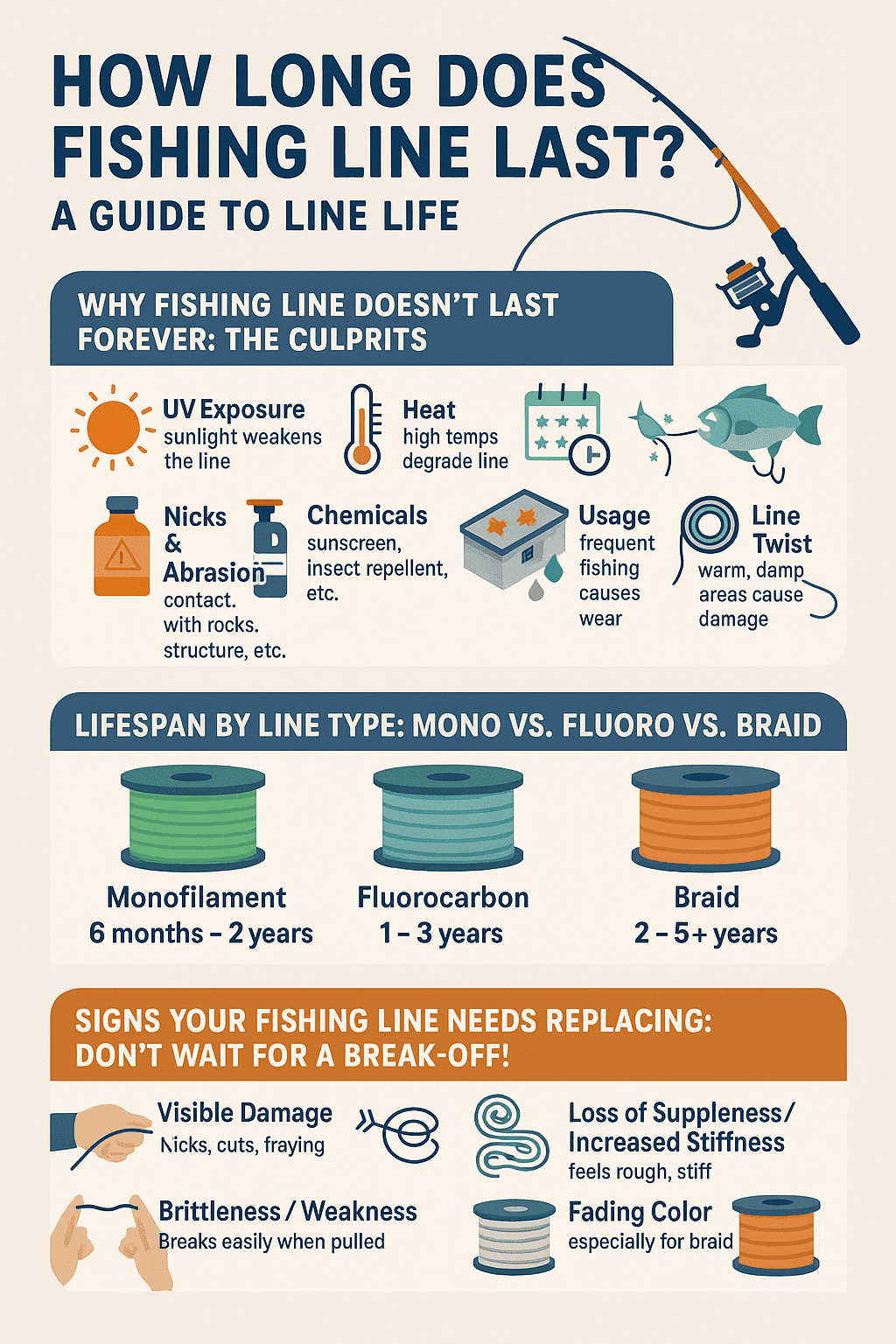 How Long Does Fishing Line Last? A Guide to Line Life (Infographics)