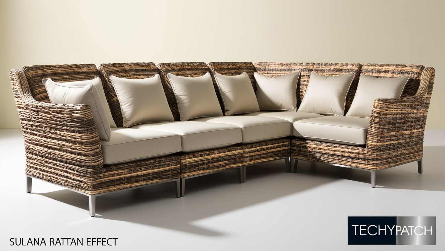 sulana rattan effect 6 seater sofa set