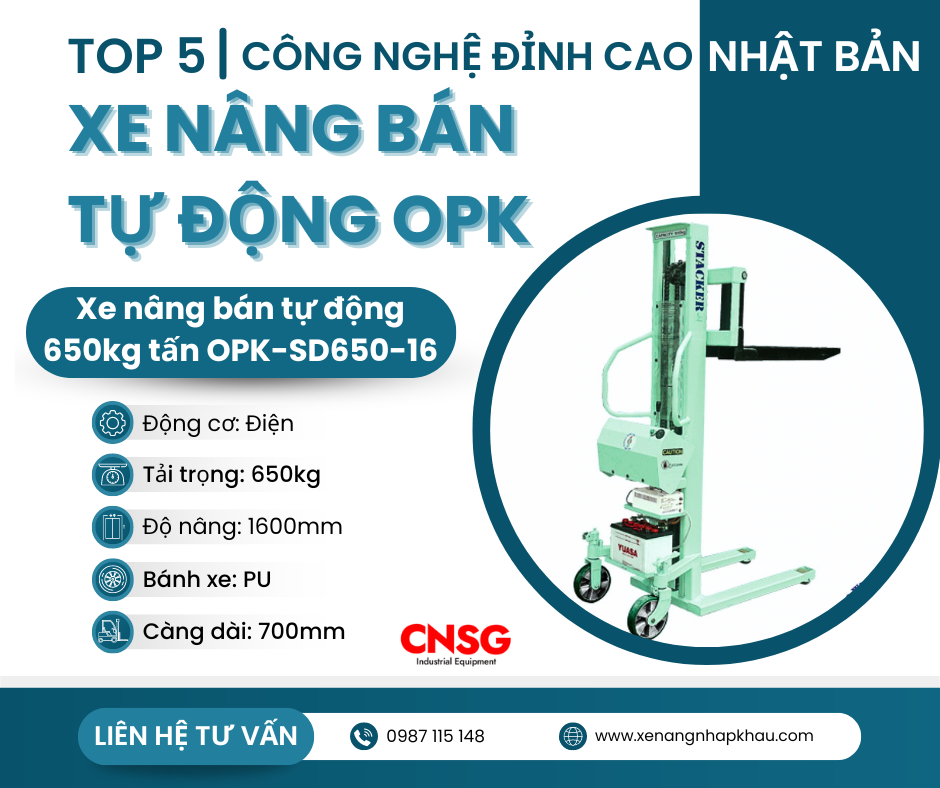 TOP 5 xe nâng bán tự động OPK công nghệ “đỉnh cao” Nhật Bản