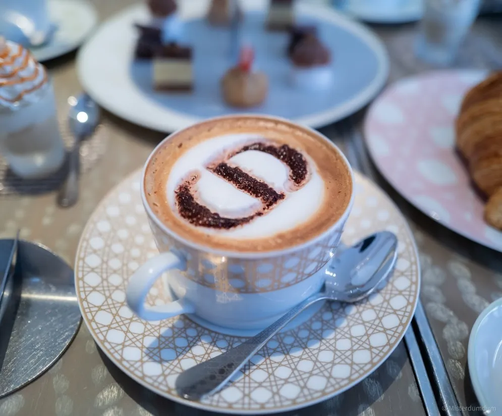Dior Cafe branded latte
