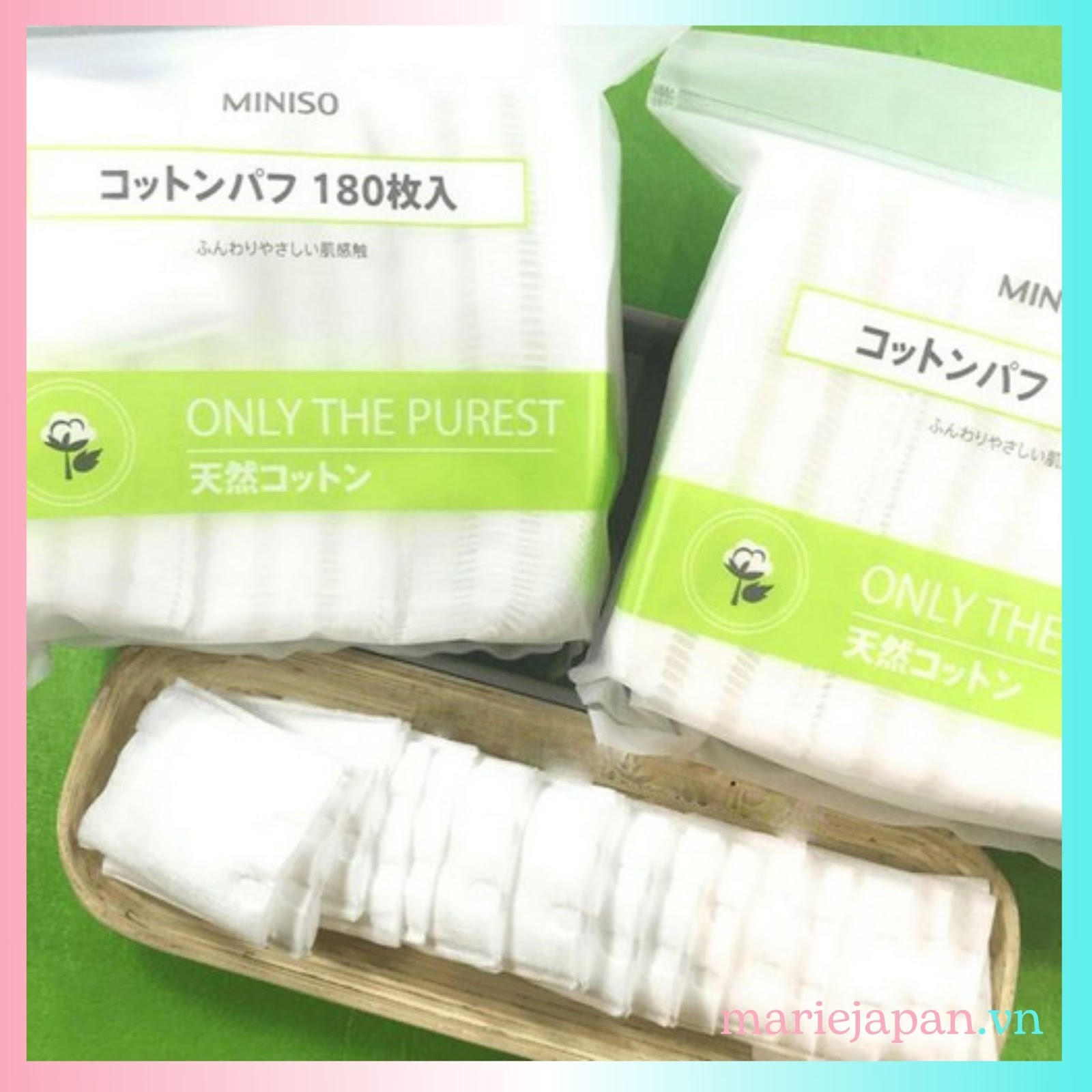 Thành phần và công dụng của bông tẩy trang Miniso 180 miếng