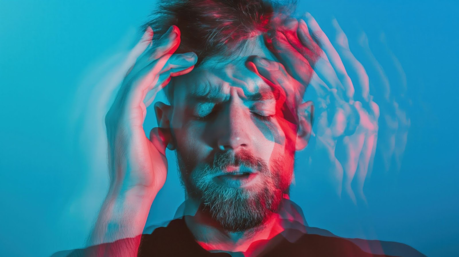 a man undergoing stress that disrupts the hair growth life cycle