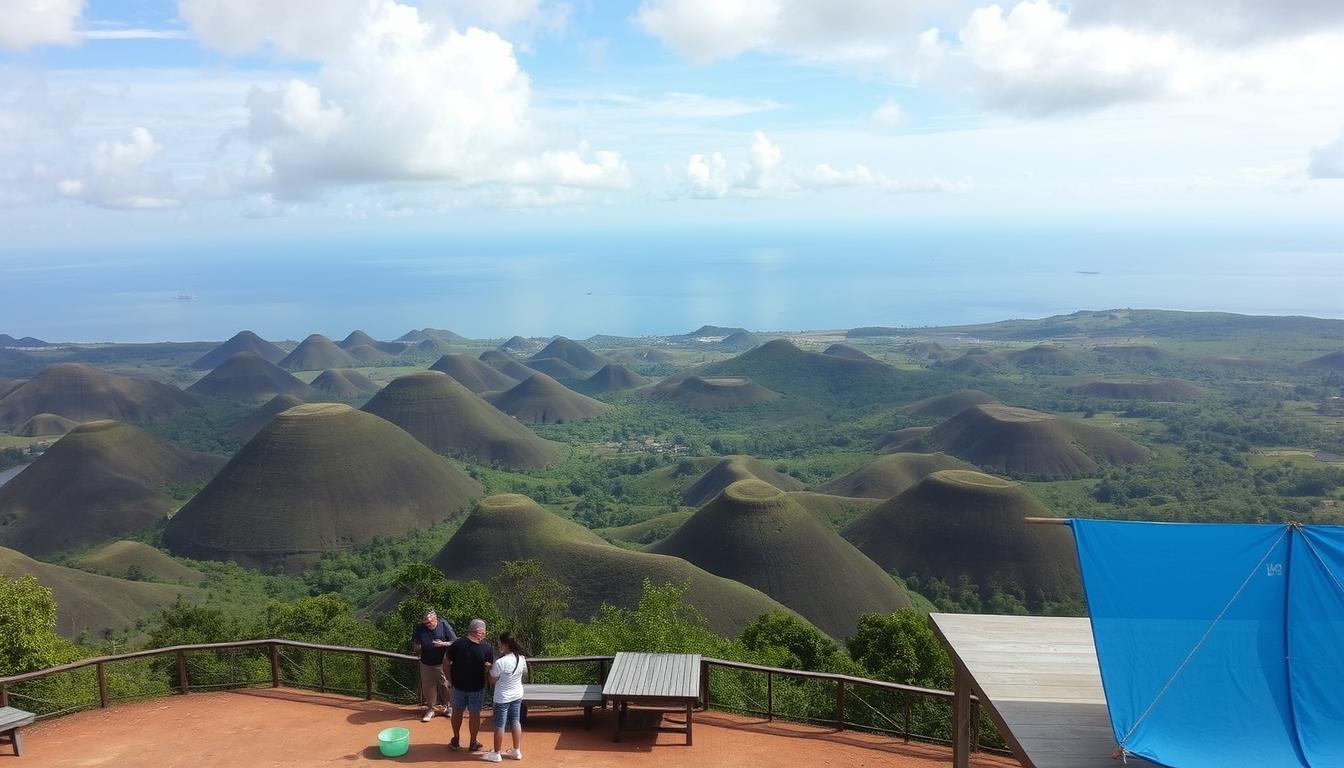 View from Sagbayan Peak showing the Chocolate Hills with fewer crowds