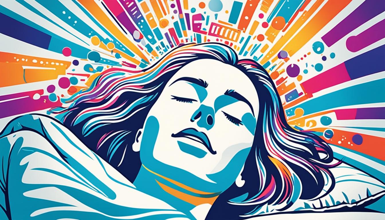 An illustration of a person lying on a bed with a pillow propped up behind their head. The pillow should have the words "Manifestation" and "Texting" written on it in bold, vibrant colors. The person should have their eyes closed and a peaceful expression on their face. A faint glow or aura around them symbolizes the positive energy they are putting out into the universe to manifest their desired outcome. The background can be a simple, calming color to emphasize the relaxed state of mind needed for manifestation.