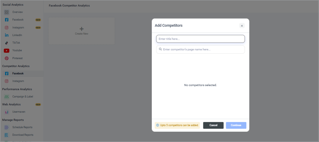 set up competitor analytics 