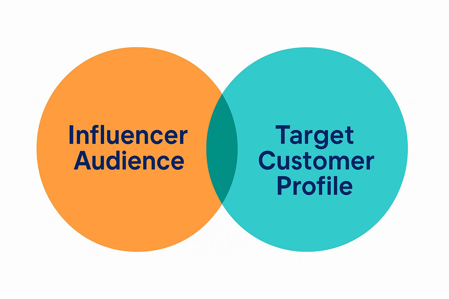 Venn diagram showing overlap between influencer's audience and a business' target customer profile