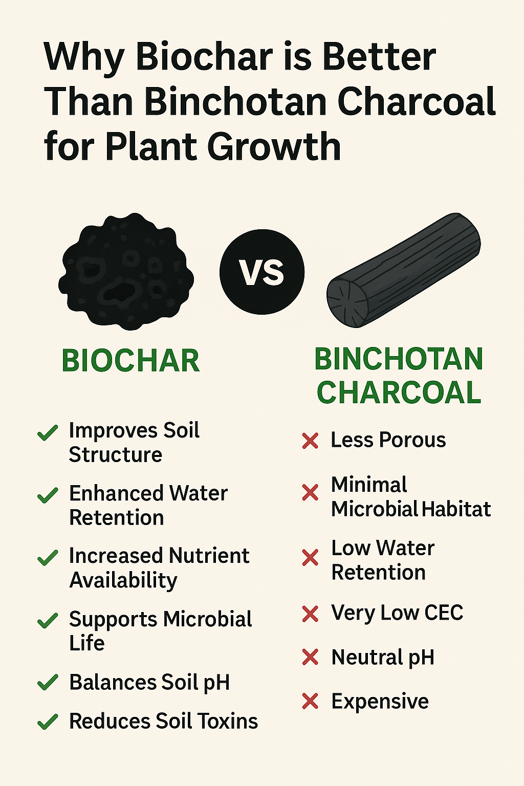 whats best for plants binchotan charcoal or biochar