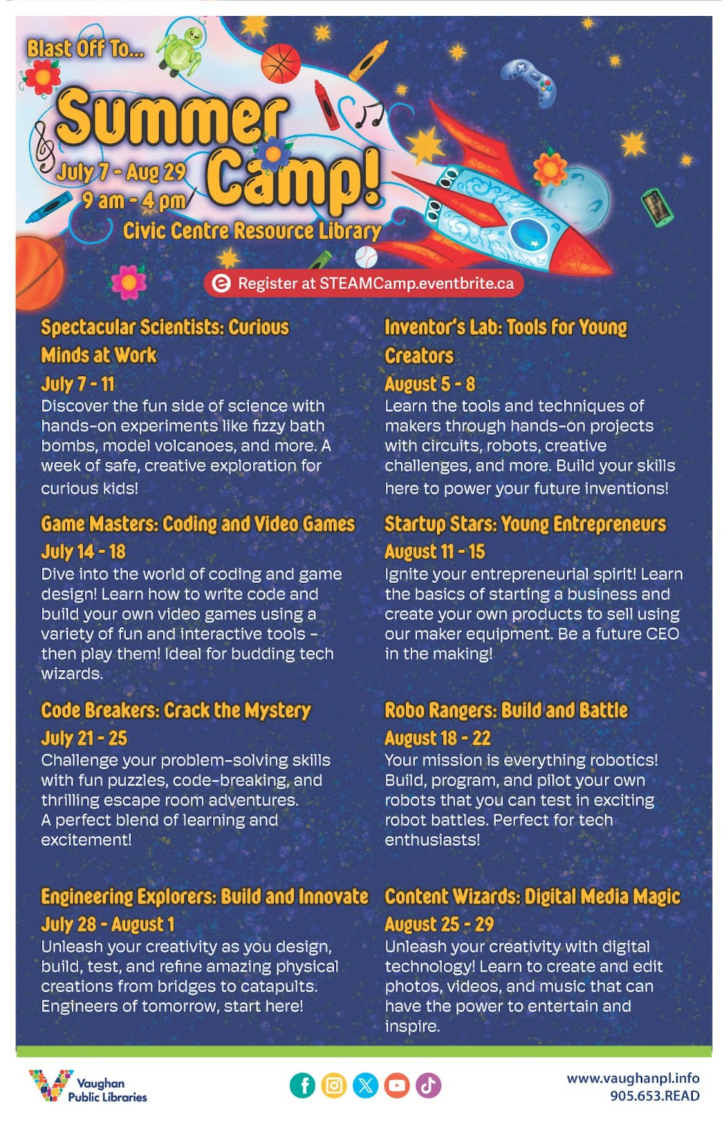 VPL Summer camps