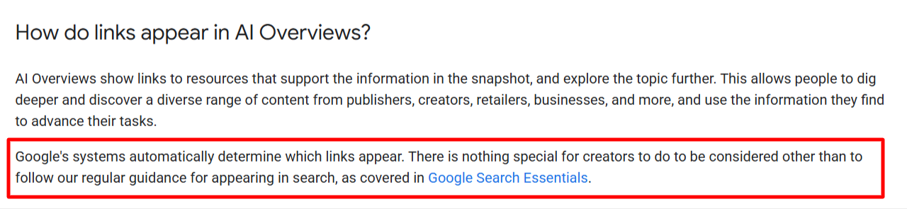 Google on AI overviews
