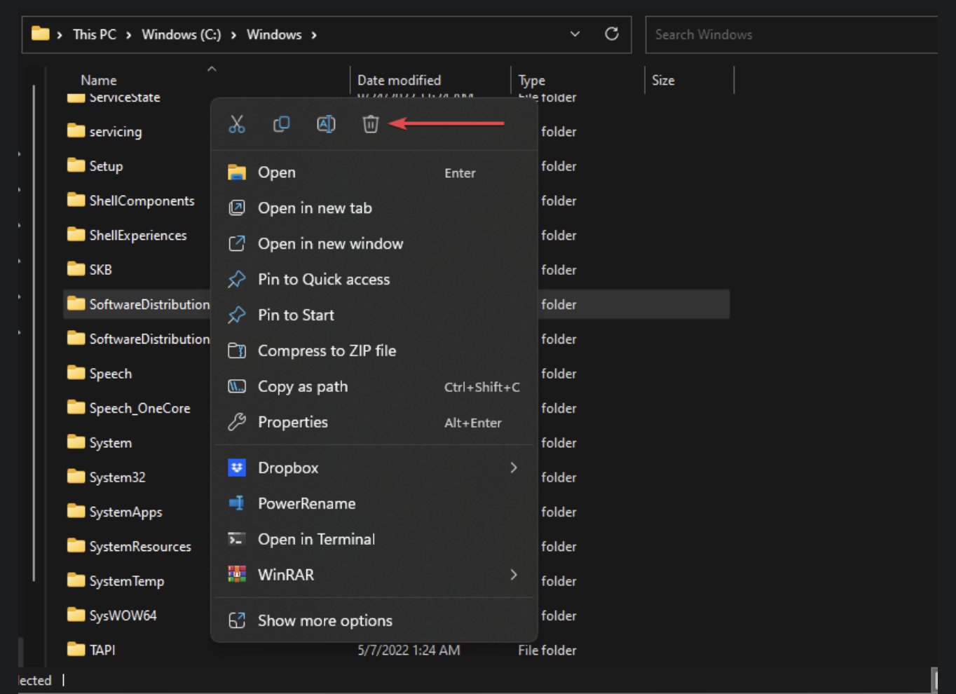 Software Distribution Folder