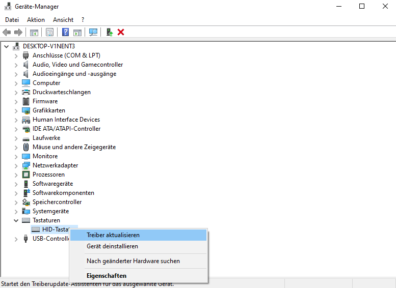 Treiber aktualisieren wenn Tastatur nicht funktioniert