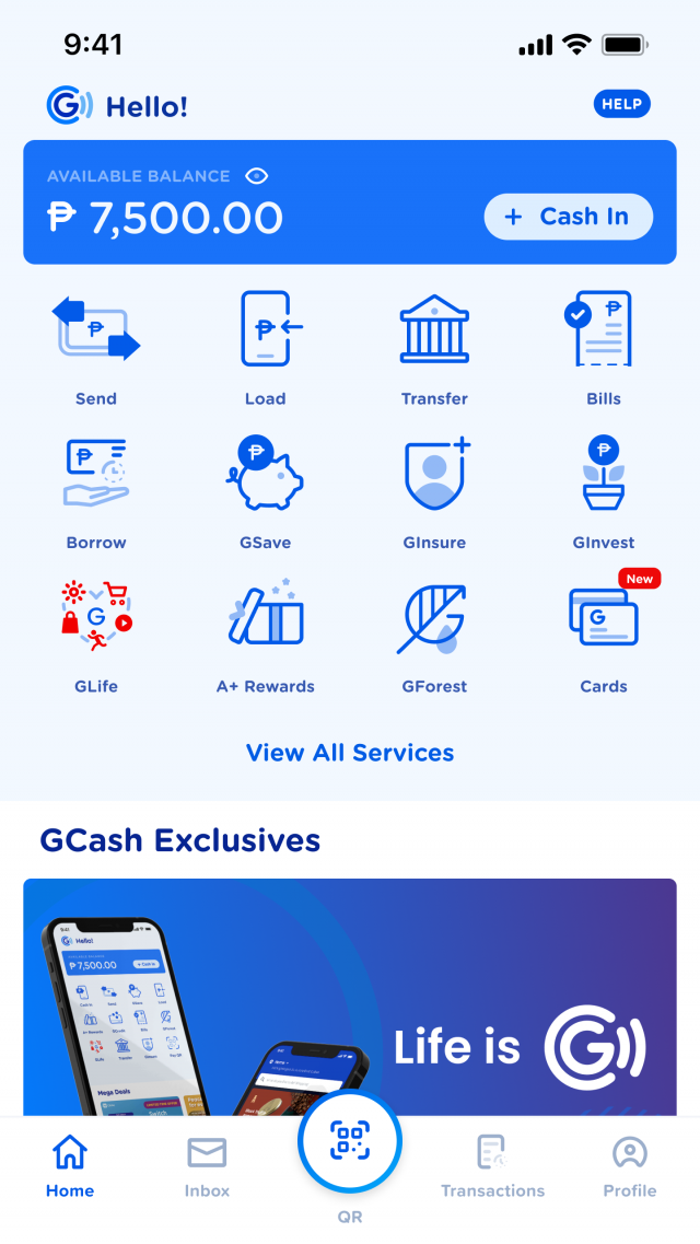 Philippines GCash user dashboard