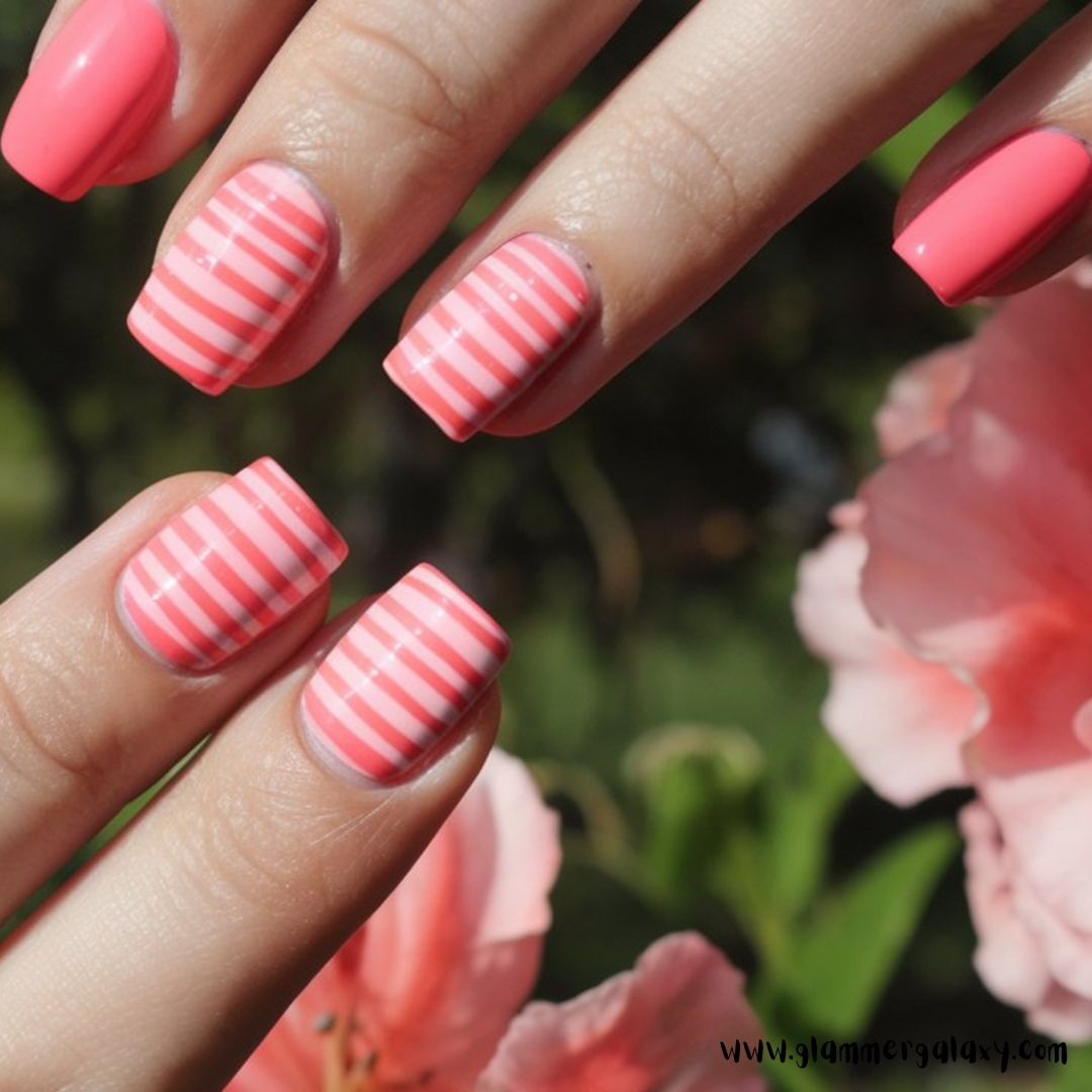 Classy Vacation Nails having Pink & Coral Bliss
