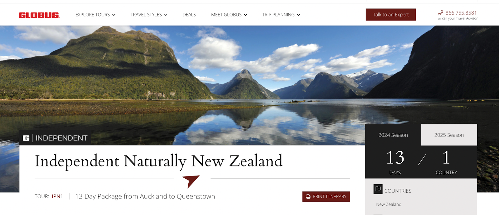 nz tours for over 50s