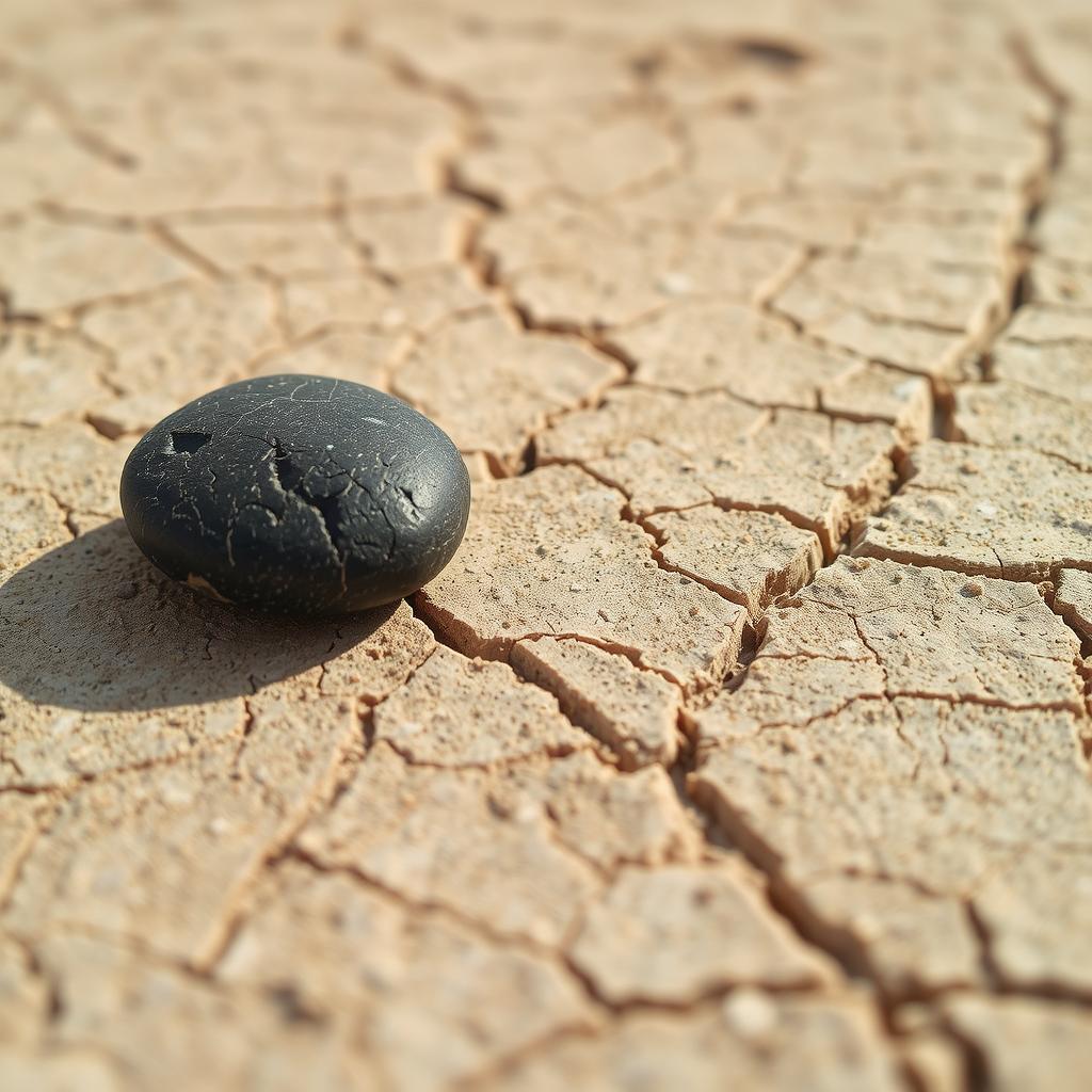 Close-up of a sailing stone with visible track behind it