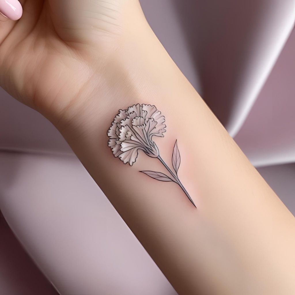 Carnation Tattoo Fine Line